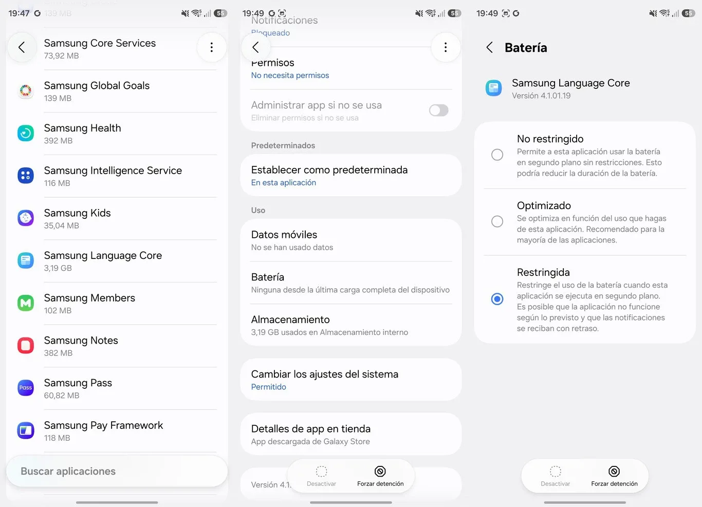 Samsung Language Core: la app oculta de 3 GB que gasta batería