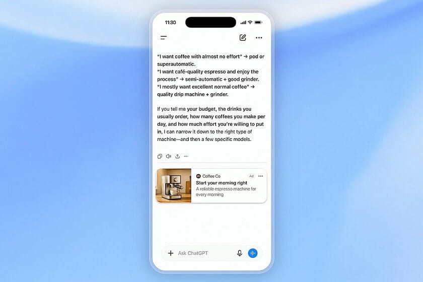 Llegan los anuncios a ChatGPT en España: fecha y qué cuentas pagarán