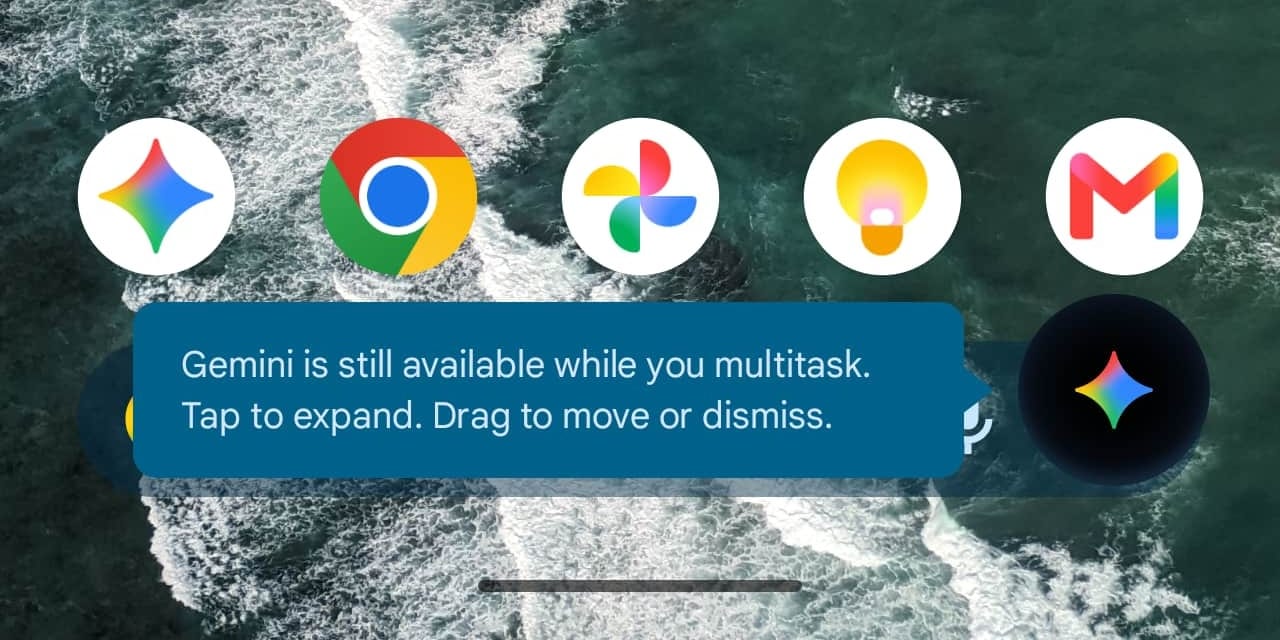 Gemini en Android estrena burbujas flotantes para multitarea