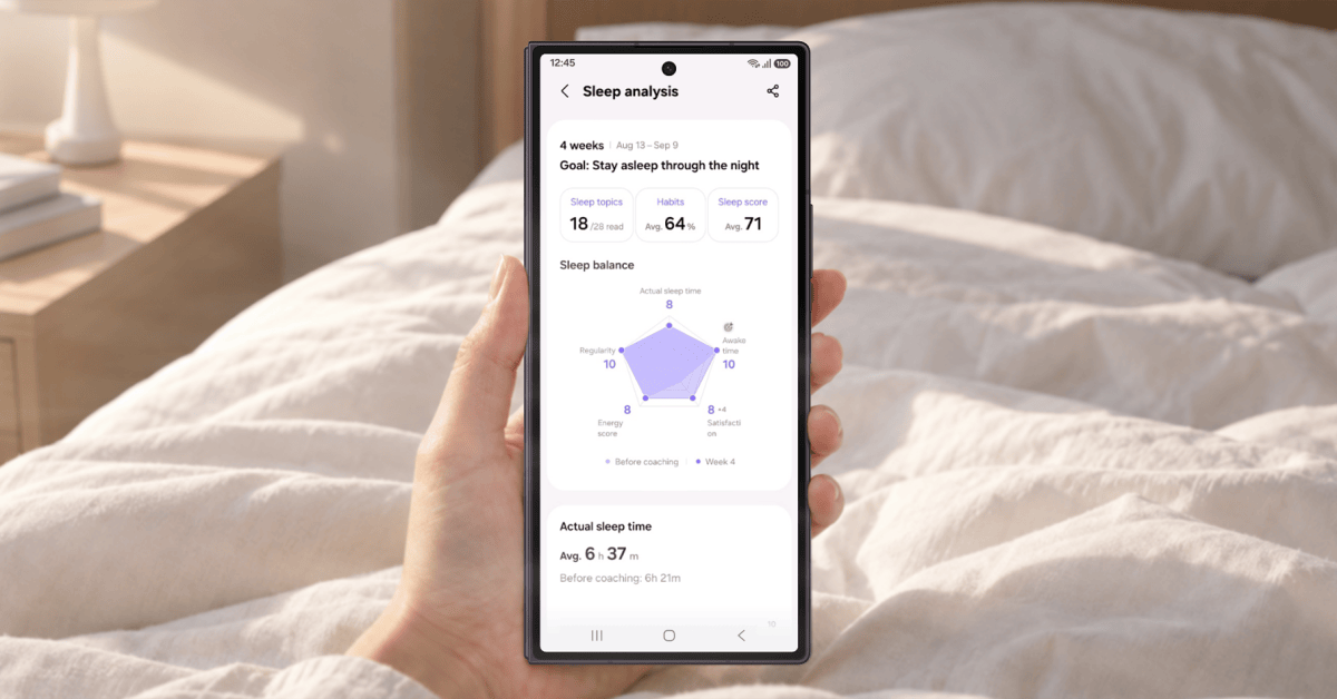 Samsung Health se actualiza con análisis de comida por IA y sueño