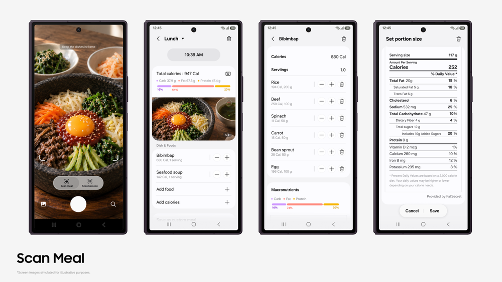 Samsung Health estrena Scan Meal: adiós a contar calorías a mano