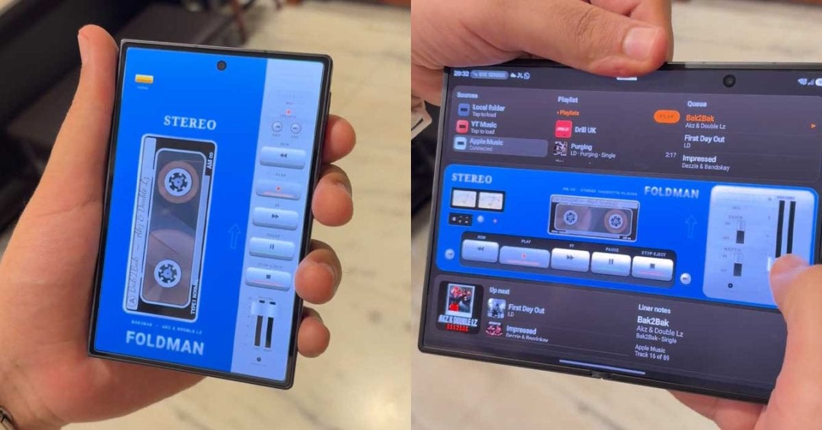 Galaxy Z Fold 8: una app convierte el móvil en un Walkman